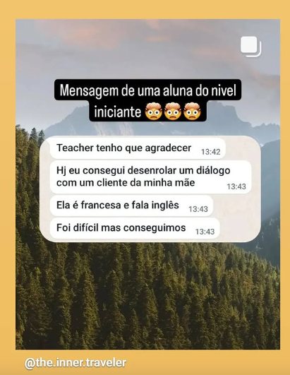 Mensagem de aluna do nível iniciante