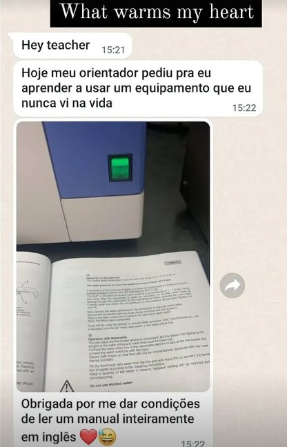 Mensagem da Clarissa sobre manual técnico