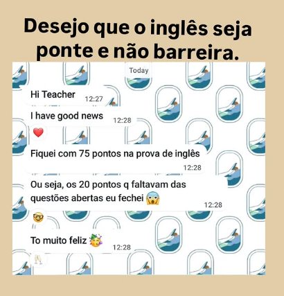 Mensagem da Larissa sobre a prova de proficiência
