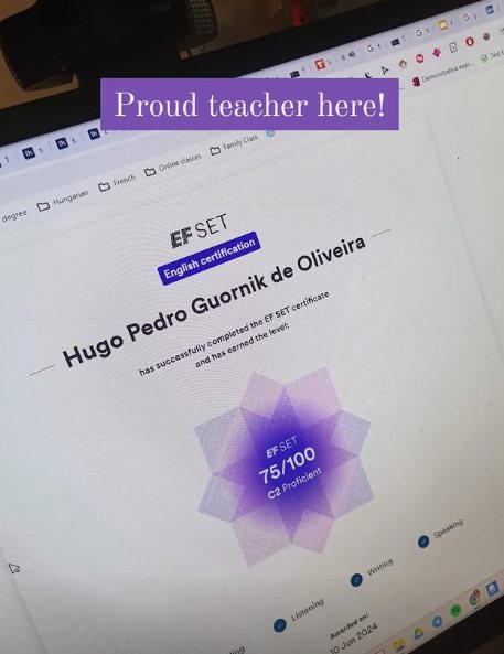 Certificado EF SET C2 de Hugo Pedro Guornik de Oliveira