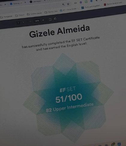 Certificado EF SET B2 de Gizele Almeida